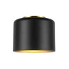 Dainolite Emilia 1 Light Flush Mount Aged Brass Matte Black/Gold Shade Lamp