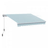 Outsunny 12' X 10' Retractable Awning Patio Sun Shade Shelter With Manual Crank Handle, Uv & Water-r