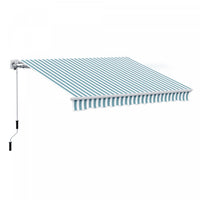Outsunny 12' X 10' Retractable Awning Patio Sun Shade Shelter With Manual Crank Handle, Uv & Water-r
