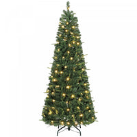 HOMCOM 6 ft Prelit Pop Up Christmas Tree, Collapsible Xmas Tree, Green