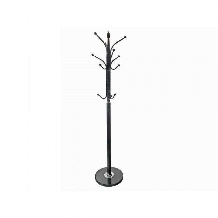Karina Metal Coat Hanger with Marble Base Black Coat Racks