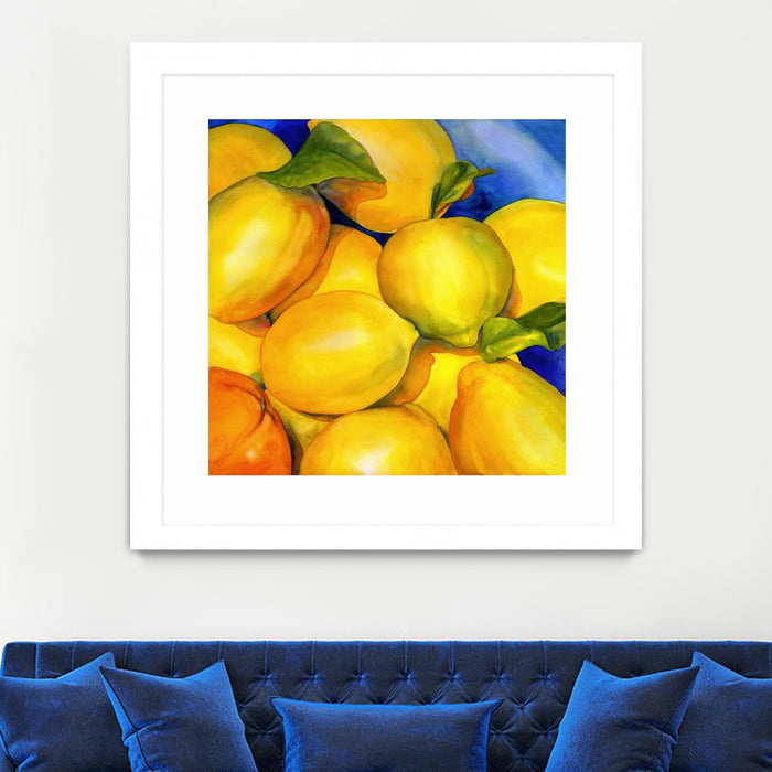 \"Zest For Life\" Matted and Framed White 30x30 Wall Art