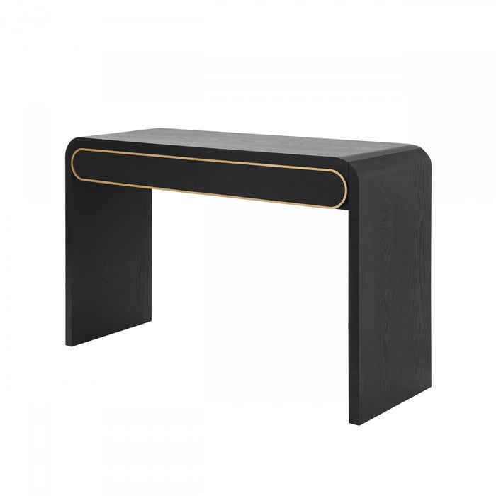 Olivia 47.2\" Wooden Sofa Table with Drawers - Black 