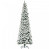 Homcom 9ft Flocked Pencil Artificial Christmas Tree With Steel Base, Green