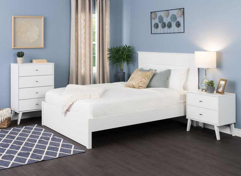 Milo Tall 4-Drawer Chest - White