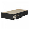 Vito Mate's Platform Storage Bed With 3 Drawers - Pure Black 