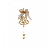Metal Bell Shaped Ornament with Reindeer Gold - Set of 6 Christmas Ornaments
