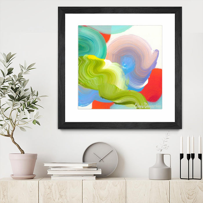 \"Vav 05\" Matted and Framed Black 36x36 Wall Art