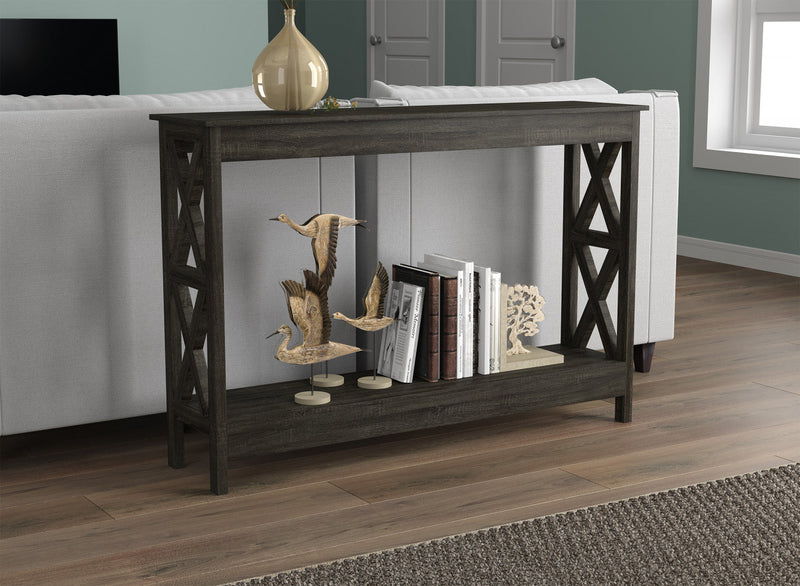 47” Console Table With 1 Shelf - Dark Grey 