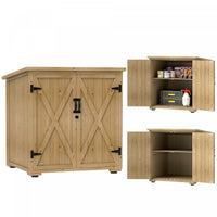 Outsunny Wood Outdoor Storage Cabinet Potting Shed with Adjustable Shelf