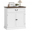 HOMCOM Buffet Cabinet 32" Farmhouse Sideboard with Thick Top Drawer White