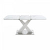 47.24\"-62.99\" Lennon Modern Extendable Rectangular Dining Table with Marble Printed Top - White 