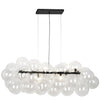 Dainolite Comet 10 Light Horizontal Pendant Matte Black Clear Glass Lamp