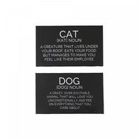 Canvas Wall Sign Dog/cat Noun 10 x 6 - Set of 2 Wall Decor