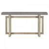 Ethan 59.1'' Triple Rectangle Design Painted Entryway Table with Pine Wood Legs,Grey Sofa Table  