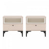 Amara Modern 20\" Nightstand in Pale Rose and White (1-Drawer) - Set of 2 