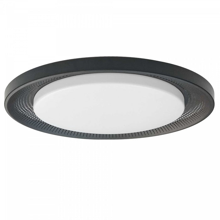 Dainolite Boullier Flush Mount 30w Matte Black White Acrylic Diffuser Lamp