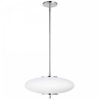Dainolite Maddie LED Pendant 20w Polished Chrome Opal White Glass Lamp