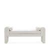 Concord Modern Glam Chenille Accent Bench in Ivory 