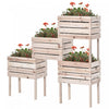 Outsunny 4pcs Wooden Raised Beds For Garden, Diy Shape Elevated Planter Box Kit With Bed Liner For F