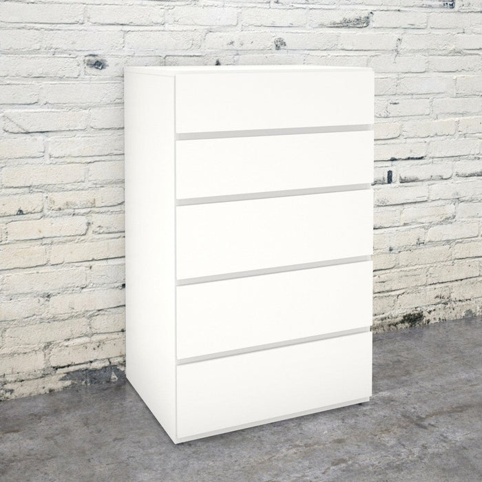 Nordika 5-Drawer Chest - White 