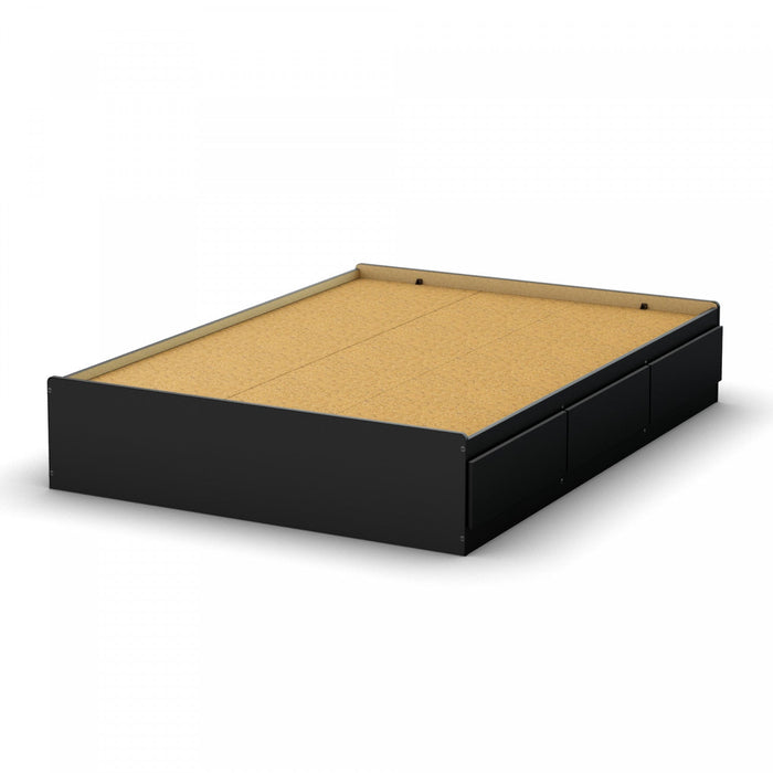 Step One Mates Bed With 3 Drawers - Pure Black 