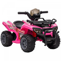 Aosom Kids Powered Ride-On Atv Quad Bike Four Wheeler Car With Music, 6v Battery Powered Motorcycle