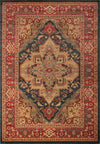 Lux Traditional 7'10\" x 9'10\" Area Rug in Blue Indoor Area Rug 