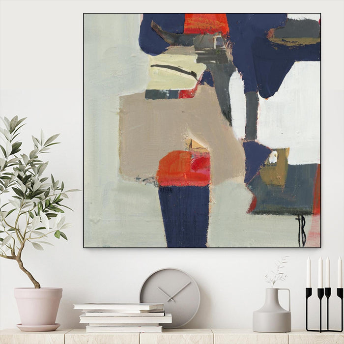 \"Orange Crush V9\" Canvas Framed Black 20x20 Wall Art