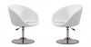 Hopper Modern Upholstered Swivel Lounge Chair in White - Set of 2 Accent Chair 