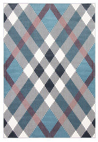 Kors Blue Machine Washable Area Rug - 3'0