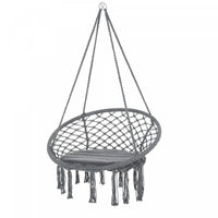 Outsunny Hanging Rope Deck Hammock, Dark Grey