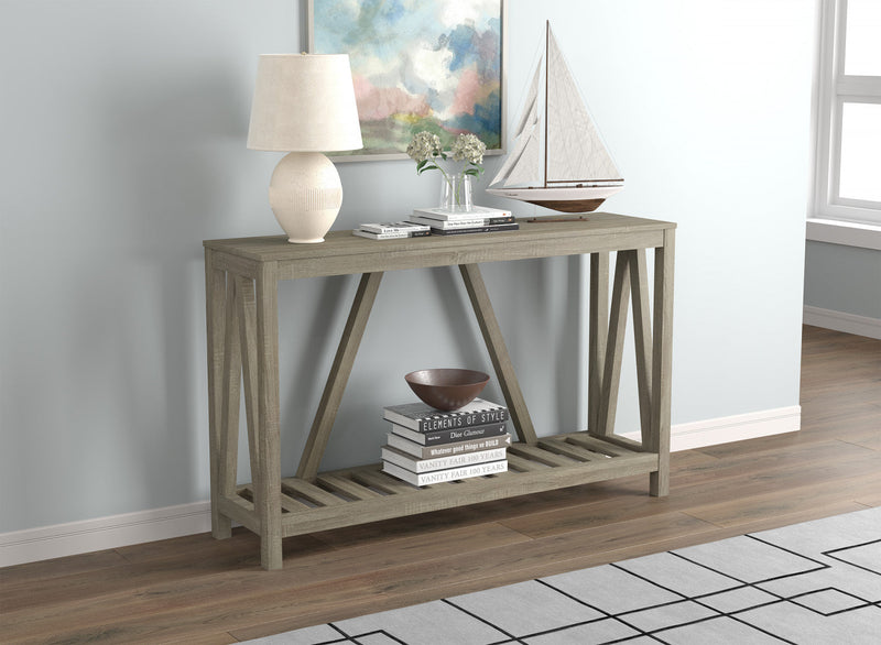 52” Console Table With 1 Shelf - Dark Taupe 