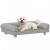 PawHut Pet Sofa, Dog Couch Bed for Small Dogs, Elevated Pet Sofa with Solid Feet for Indoor Puppy and Kitten, Grey