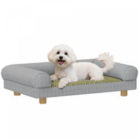 PawHut Pet Sofa, Dog Couch Bed for Small Dogs, Elevated Pet Sofa with Solid Feet for Indoor Puppy and Kitten, Grey