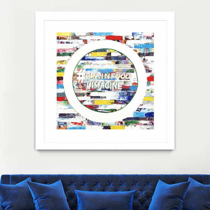 \"Smoke Circus Iv\" Matted and Framed White 36x36 Wall Art