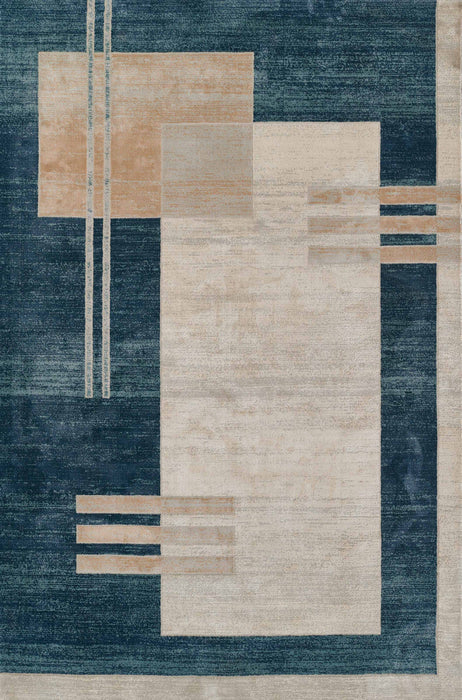 Sorelle Contemporary 7'9\" x 9'10\" Area Rug in Blue Indoor Area Rug 