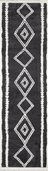 Zelda Contemporary 2'3\" x 7'6\" Runner Rug in Black Indoor Area Rug 