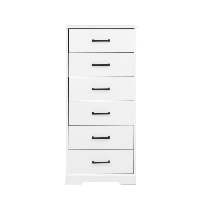 Prepac Rustic Ridge 23.75\" 6-Drawer Chest - White