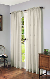 Cote D'azure Ivory Rod Pocket Curtain Panel - 56