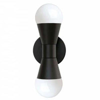 Dainolite Fortuna 2 Light Wall Sconce Matte Black Lamp