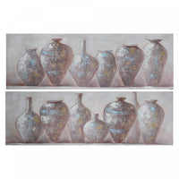 Hand Painted Canvas Wall Art Clay Pottery - Set of 2 Wall Decor