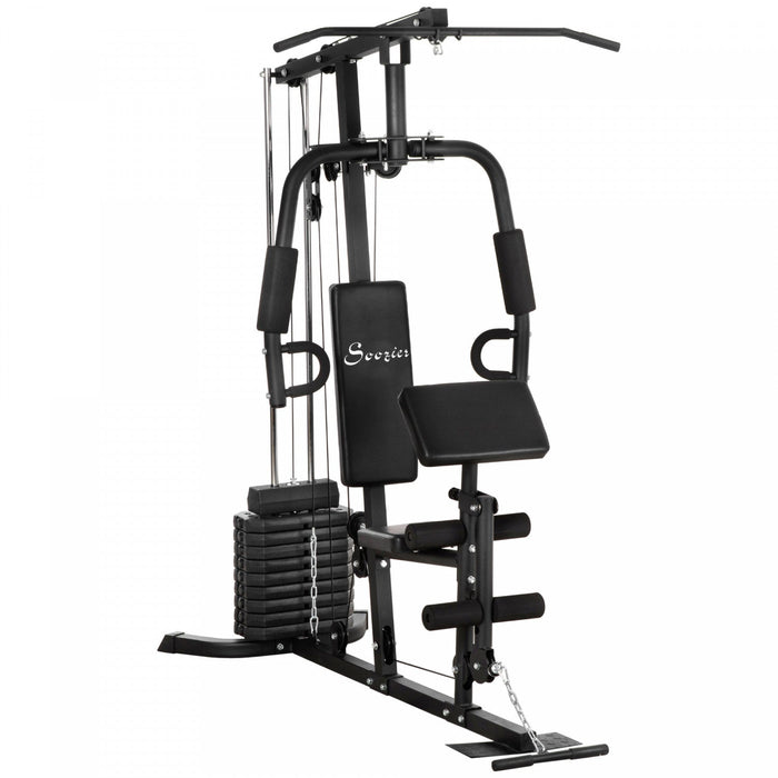 Soozier Multifunction Home Gym Machine With 99lbs Weight Stack, Full Body Workout