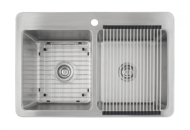 Ancona Valencia Series 33\" 50/50 Dual Mount Kitchen Sink - AN-3335