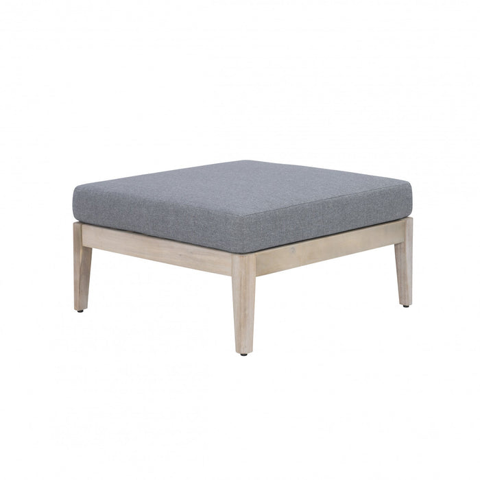 Summerlyn Fabric Indoor/Outdoor Patio Ottoman - Natural