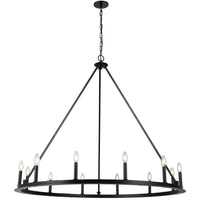Dainolite Colby 12 Light Chandelier Matte Black Lamp
