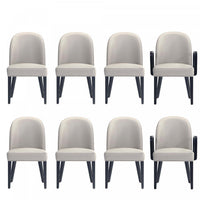 Hillman Modern 8-Piece Dining Chair Set in Light Gray
