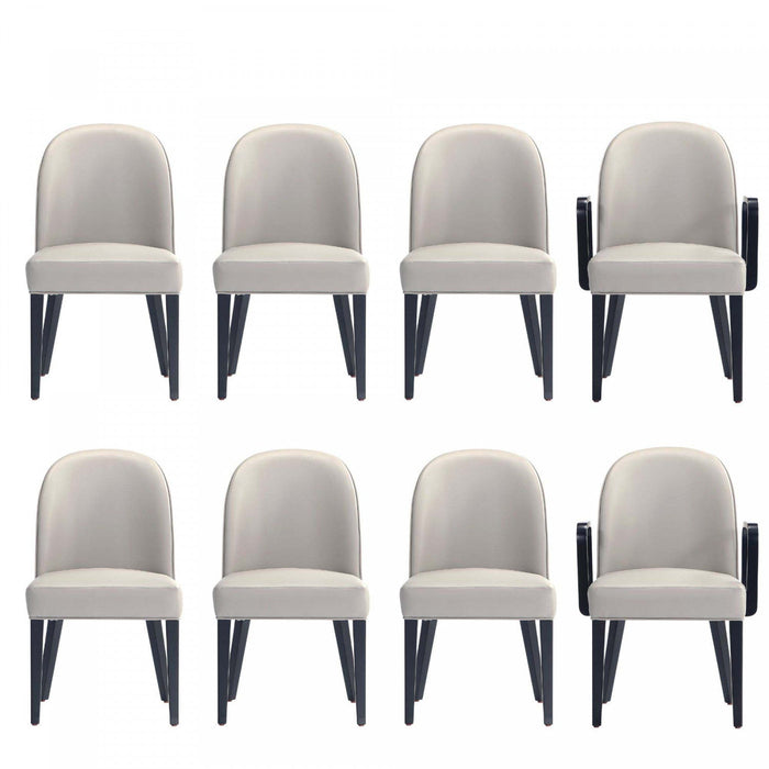 Hillman Modern 8-Piece Dining Chair Set in Light Gray 
