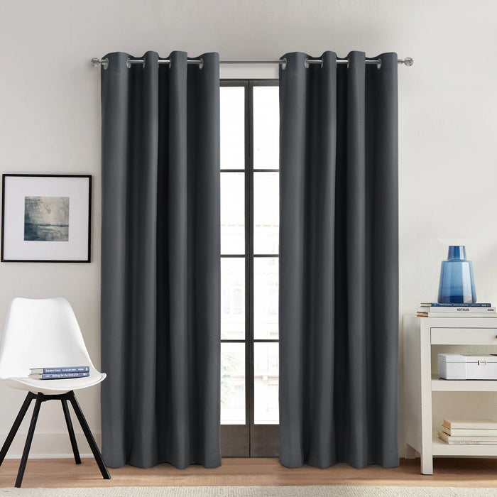 Thermaplus Alpine Charcoal Blackout Grommet Curtain Panel - 52 x 63