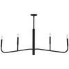 Dainolite Eleanor 4 Light Horizontal Chandelier Matte Black Lamp